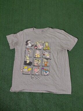 Cartoon Network Retro 90's Y2K Characters Nostalgic Gray T Shirt Sz XL